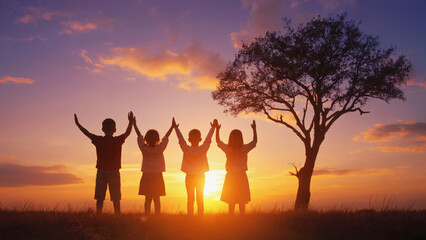 A group of people standing together on a green grassy field, possibly for a picnic or outdoor gathering