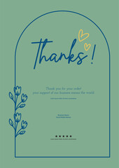 Thank you message for card, Thank you card template Vector design.