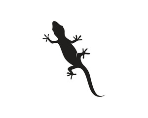 Lizard Chameleon Gecko Silhouette black vector 10