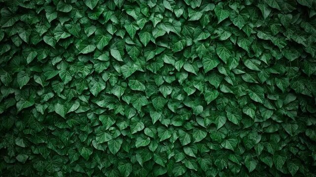 environmental conservation technology, ecology and nature concept. A dense, lush wall of green ivy leaves creates a rich natural texture and vibrant backdrop. abstract background. 