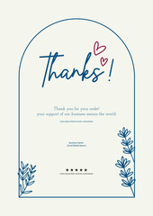 Thank you message for card, Thank you card template Vector design.