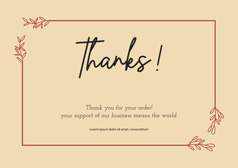 Thank you message for card, Thank you card template Vector design.