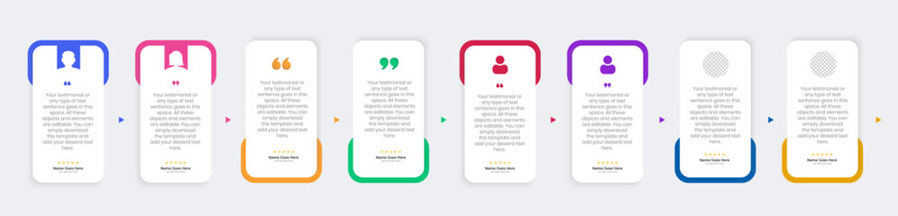 Creative Testimonial Editable Vector template, Quote template, speech bubbles, What our Clients Say, Review, Feedback, Infographic Template, positive and inspirational quote , text box design, rate us