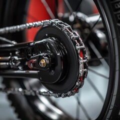 Fototapeta premium Close-up of Bicycle Chain and Gear Mechanism on a Modern Bike