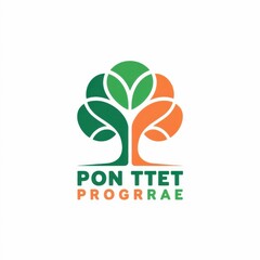 Abstract logo design featuring tree illustration with geometric shapes