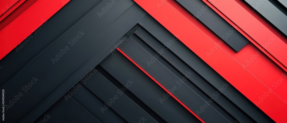 Poster abstract diagonal lines in red and black