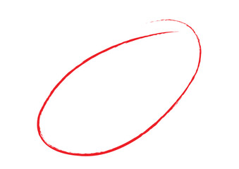 Red circle brush stroke marker highlighter vector
