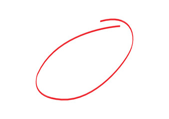 Red circle brush stroke marker highlighter vector