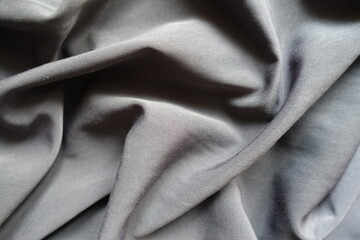 Creased thin simple light gray acrylic fabric