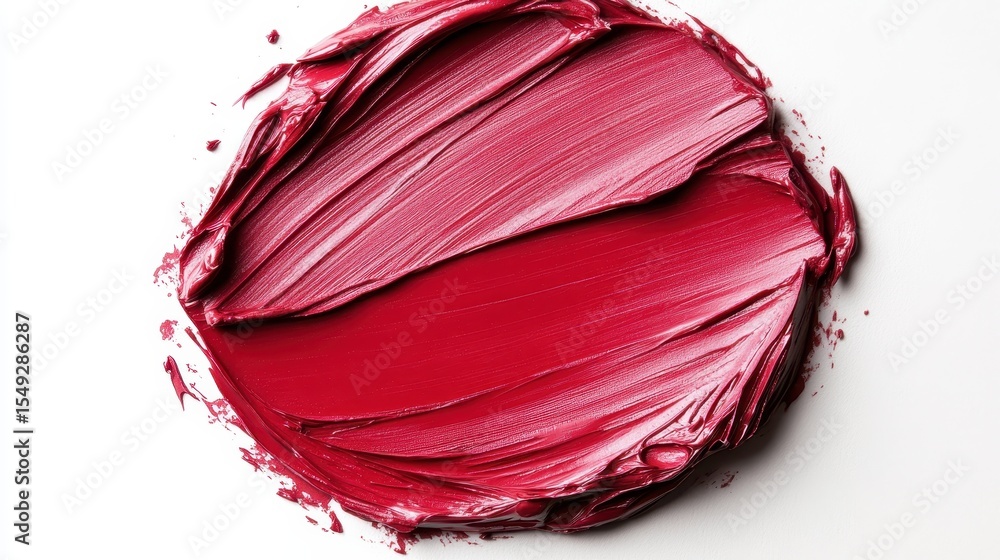 Poster an artistic rendering of vibrant red paint smeared across a pristine white canvas, illustrating both