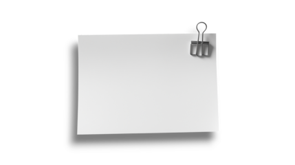 赤いペーパクリップで留められた白い紙片