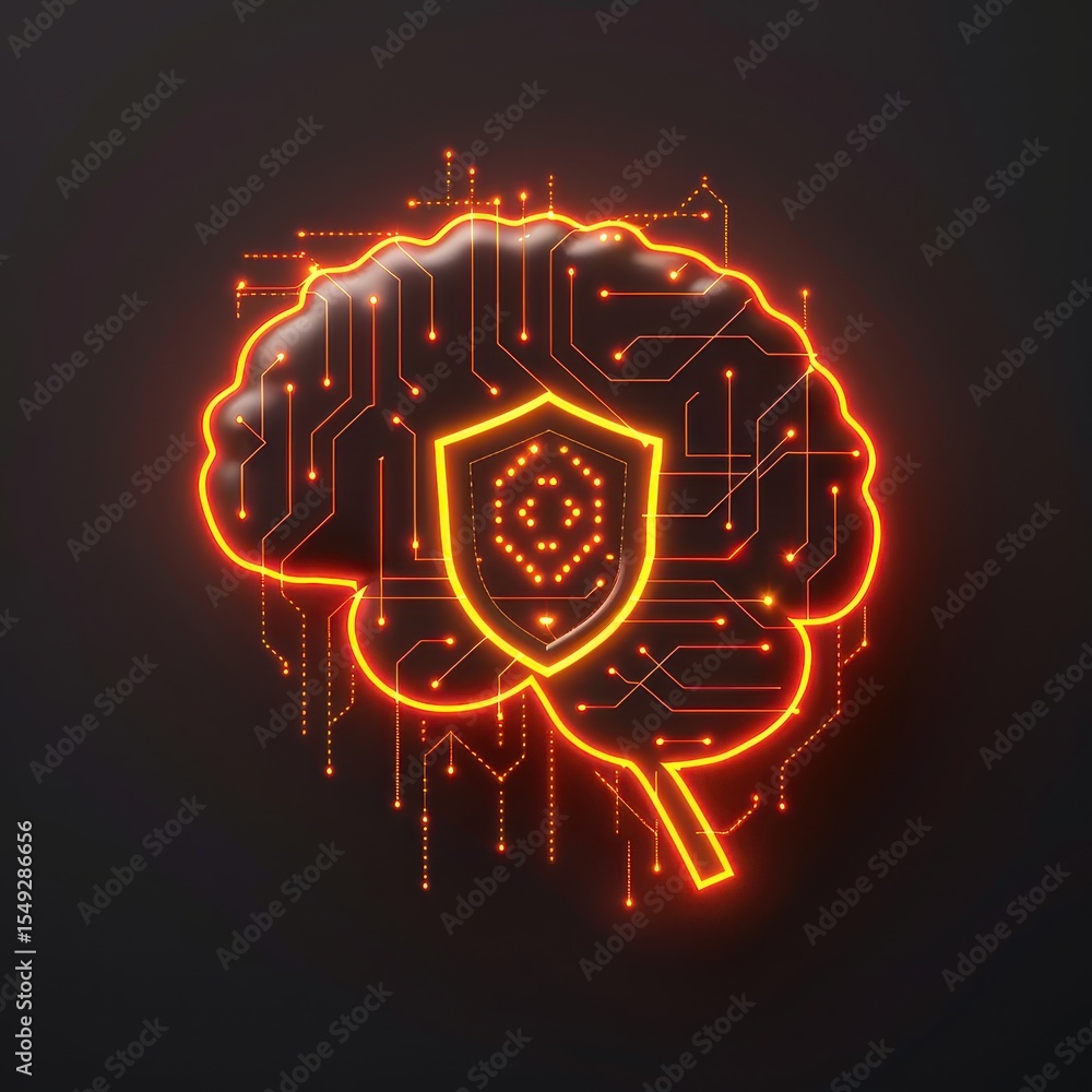 Poster a brain with a circuit in the middle