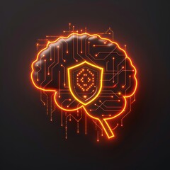 Fototapeta premium A brain with a circuit in the middle