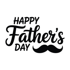 Happy father's day greeting with stylish typography and simple mustache design