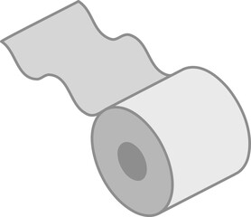 Simple, minimalist illustration of a roll of paper with a section unfurling.  Perfect for representing concepts of beginnings, continuous flow, or resource depletion.
