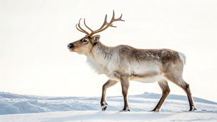 Obraz premium deer in the woods on white background