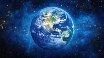 Fototapeta premium Earth globe in space, continents visible