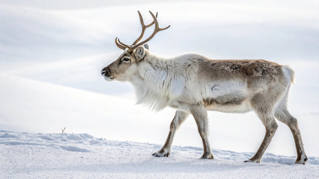 deer in the woods on white background