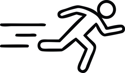 Man fast run icon set runner and speed motion vector symbol in a black