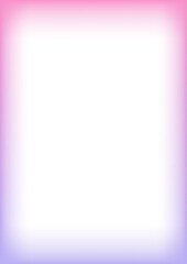 Fototapeta premium Gradient blurred frame with transparent edge. Abstract pastel light pink and purple border for photo. Cute girly soft color template. Minimal rectangle decorative poster