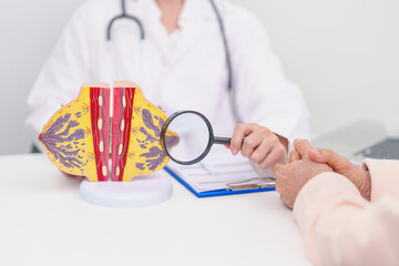 woman Patient consultation with doctor for Breast Augmentation Surgery, October Breast Cancer...