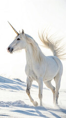 Fototapeta premium white horse on white background
