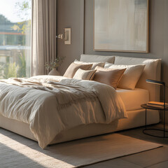 Serene Bedroom with Natural Light Modern Minimalist Design Concept