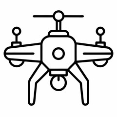 Drone outline icon on white background