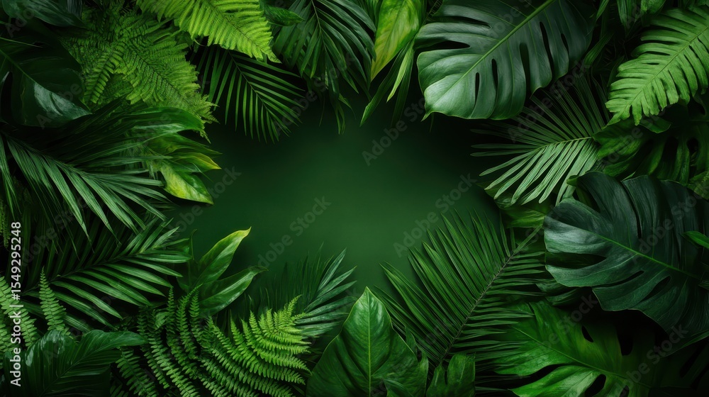 Poster this image features a stunning array of lush green leaves, creating a vibrant and tranquil atmospher
