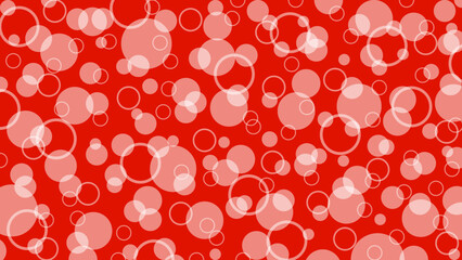 Red background and white polka dot pattern as blur or snow drops. Luxury wallpaper for a holiday or packaging.