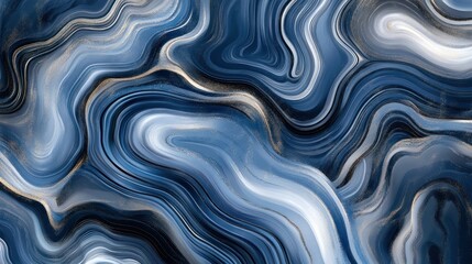 Fototapeta premium Elegant blue marble abstract background with gold accents perfect for digital art