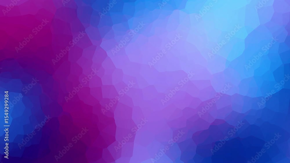 Poster Smooth gradient background with a transition from blue to purple. Calm and refreshing abstract design. Mosaic texture and loop background