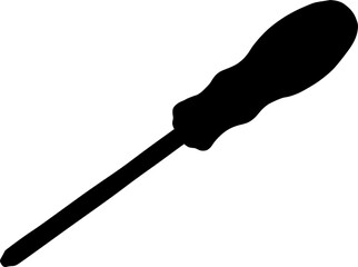 Screwdriver Icon in Black – Flat Design Symbol for Tools, Repair, and DIY