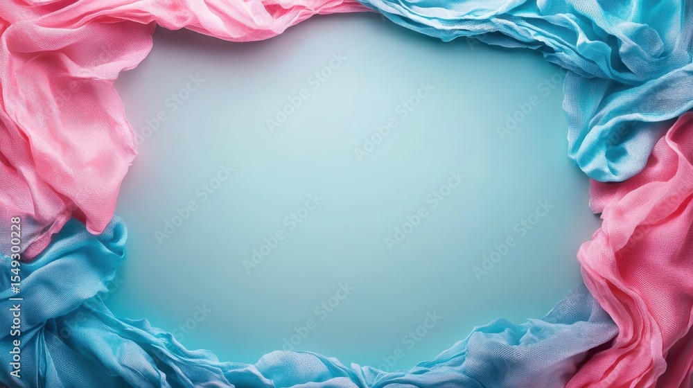 Aufkleber a beautiful composition of pink and blue fabric creating a soft, inviting background that can be use