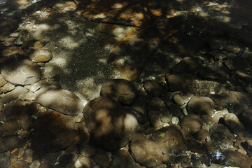 Deep green mountains and deep waterfalls.