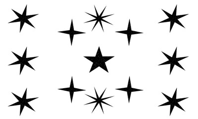 set of black stars on a white background