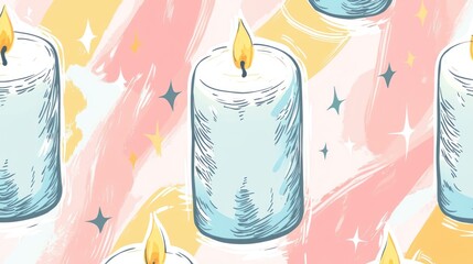 Serene Candlelight, A Soft and Dreamy Seamless Pattern with Gentle Glow