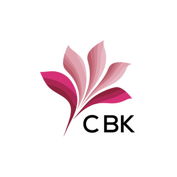 CBK "Creative Bloom Logo Concept with Gradient Leaves" CBK Later Logo, Elegant Abstract Floral Logo Design in Pink Shades"
