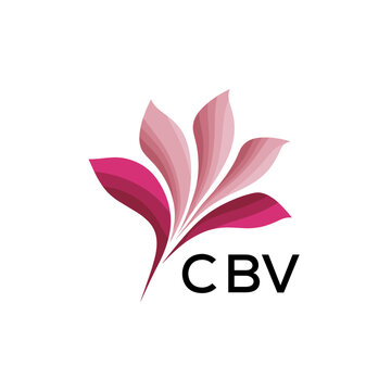 CBV "Creative Bloom Logo Concept with Gradient Leaves" CBV Later Logo, Elegant Abstract Floral Logo Design in Pink Shades"
