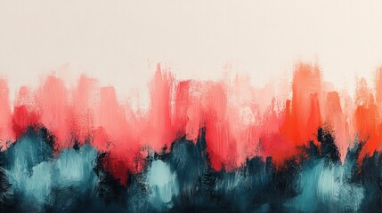 Abstract Brush Strokes, A Symphony of Color and Texture on Canvas