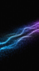 Wavy blue and violet light trails on a dark background Abstract light effects