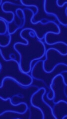 Deep blue backdrop showcases bright blue abstract flowing line patterns and seamless designs creating an organic modern