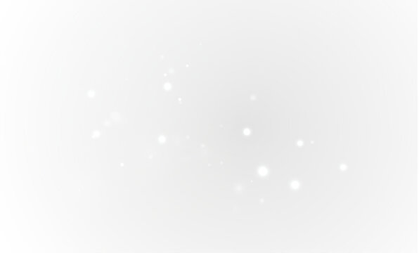 Fantasy confetti overlay. Starry glitter, luminous glow, and white sparkle with golden flare. Transparent bokeh texture for abstract holiday card or luxury celebration background.