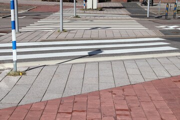 Crosswalk crossing multiple street lanes in Sweden