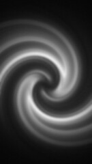 Swirling gray and white gradient pattern creates a hypnotic spiral effect against a solid black background