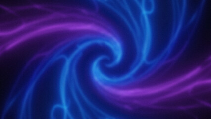 Abstract swirling pattern with blue and purple light streaks in a spiral motion against a dark background