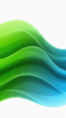 Wavy gradient of green to blue against a white background Abstract Wave