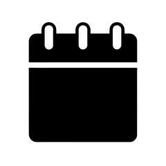 black silhouette of a calendar on white background.svg