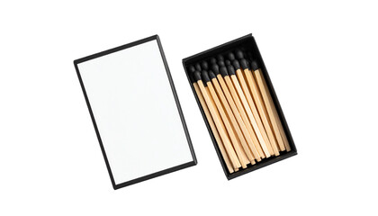 Minimalistic matchbox with wooden matches.