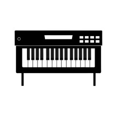 Fototapeta premium black silhouette of a keyboard synthesizer on whit.svg